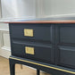 Stag minstrel black gold console table/ mid century modern vintage sideboard