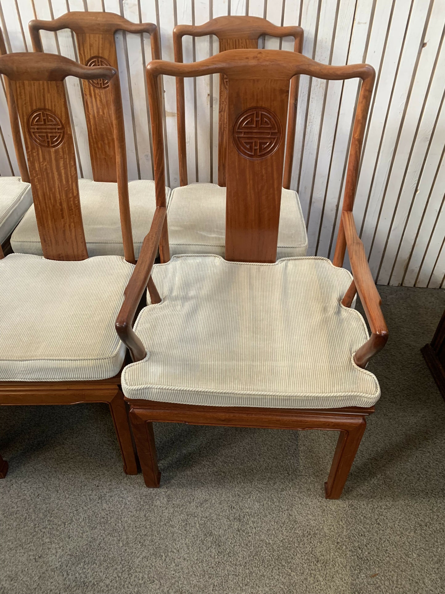 Chinese rosewood extension dining table with 8 chairs