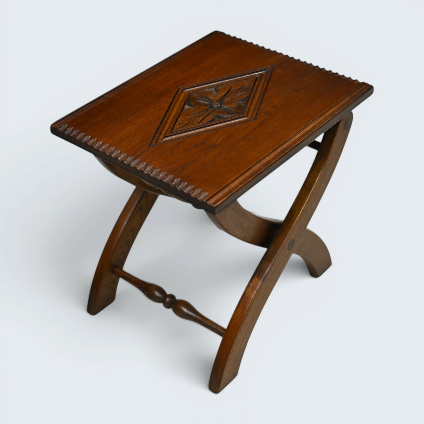 Old Charm Oak Folding Stool Coffee /Side Table FREE UK Delivery