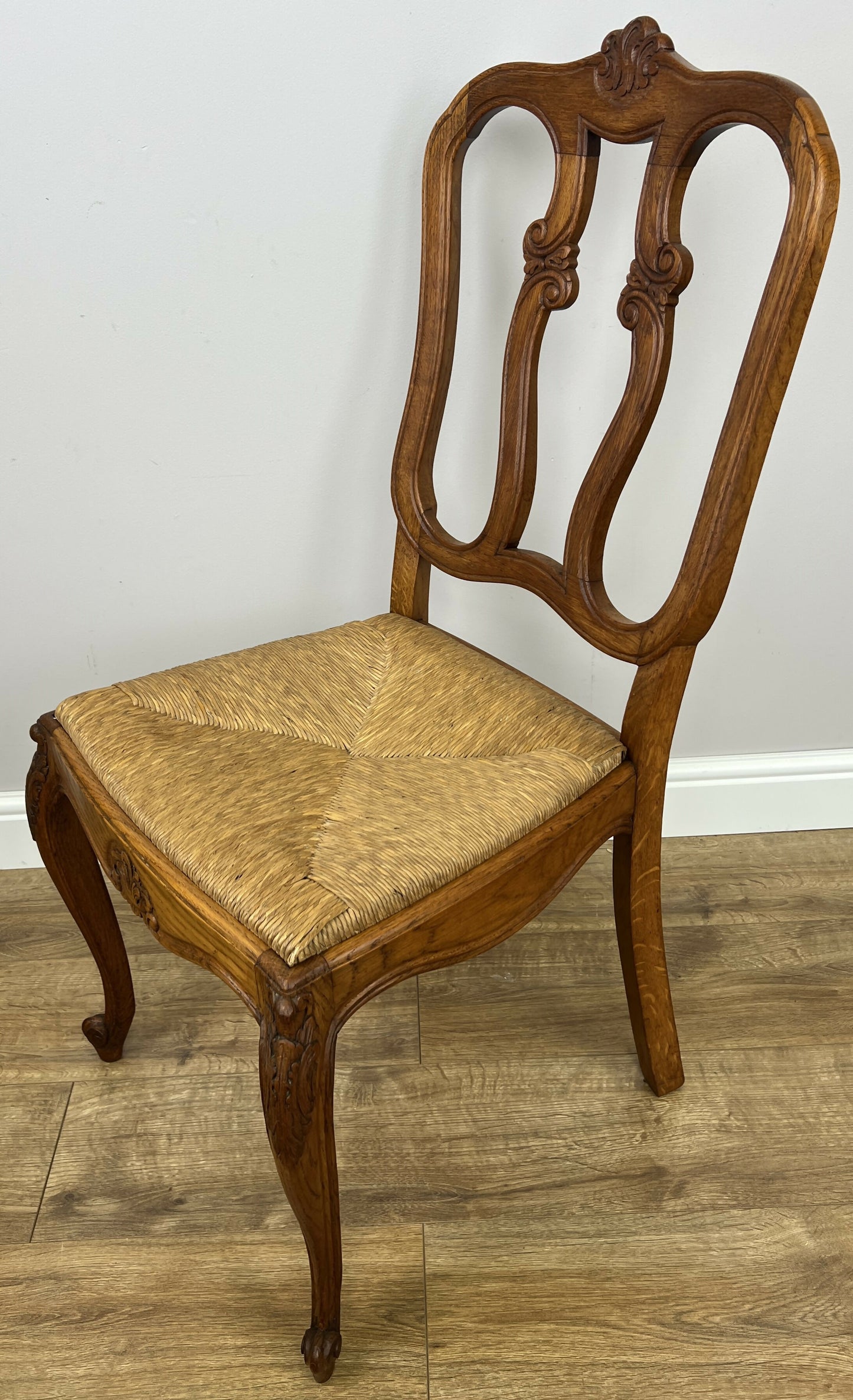 Dining Chairs Vintage French Louis Style Oak Set of 8 Upholstered Seats LOT 6345