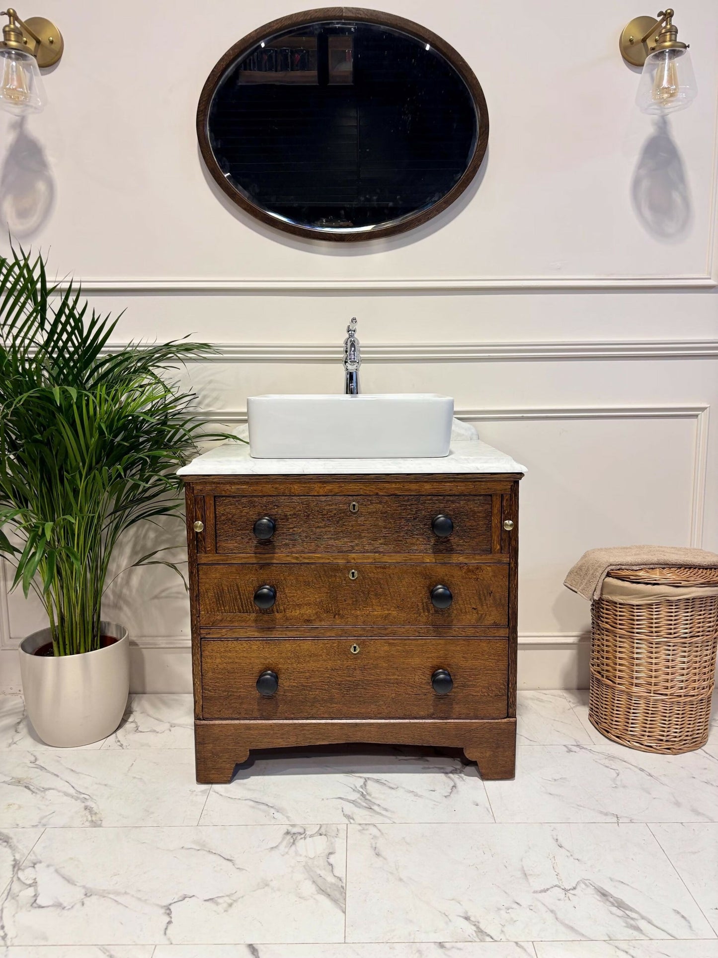 Vintage Vanity Unit Made to Order Vanity Unit Custom Made Bathroom Furniture Antique Traditional Bathroom Washstand Basin Unit