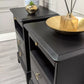 Black Stag Minstrel Pair Of 2 Drawer Narrow Bedside Tables