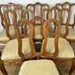 Dining Chairs Vintage French Louis Style Oak Set of 6 Upholstered Seats LOT 6344