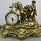 Clock Vintage French Style Quartz Ornate Horse Figure Mantel Clock LOT 6435