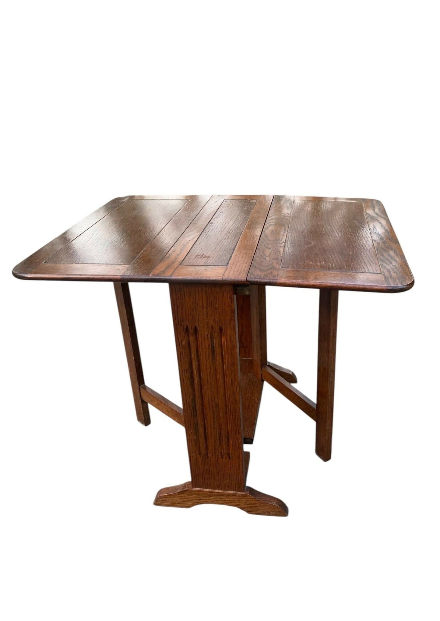 Art Deco Oak Drop-Leaf small side table