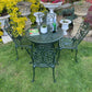 Ornate Vintage Green Patio Set With 4 Chairs