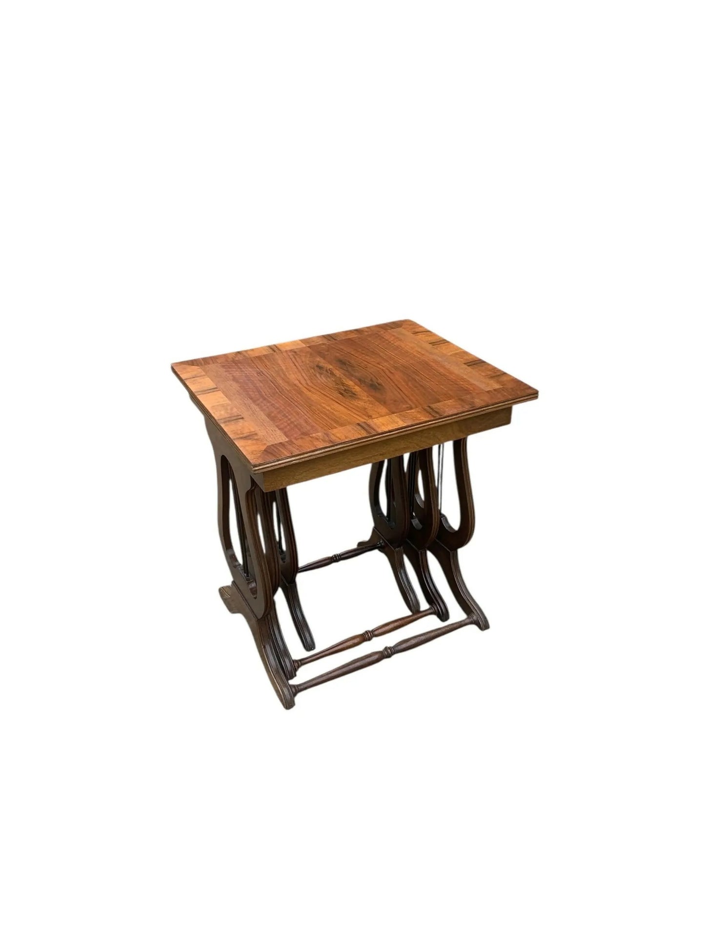 Vintage Regency style Walnut and Oak Lyle nest of tables