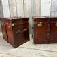 Antique Chestnut Leather Designer Belting Trunks