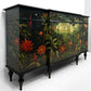 Large breackfront sideboard with conical legs, drawers and cupbords