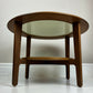 Vintage Remploy Teak Coffee Table Glass Top Round Mid Century Side Table 58.5cm
