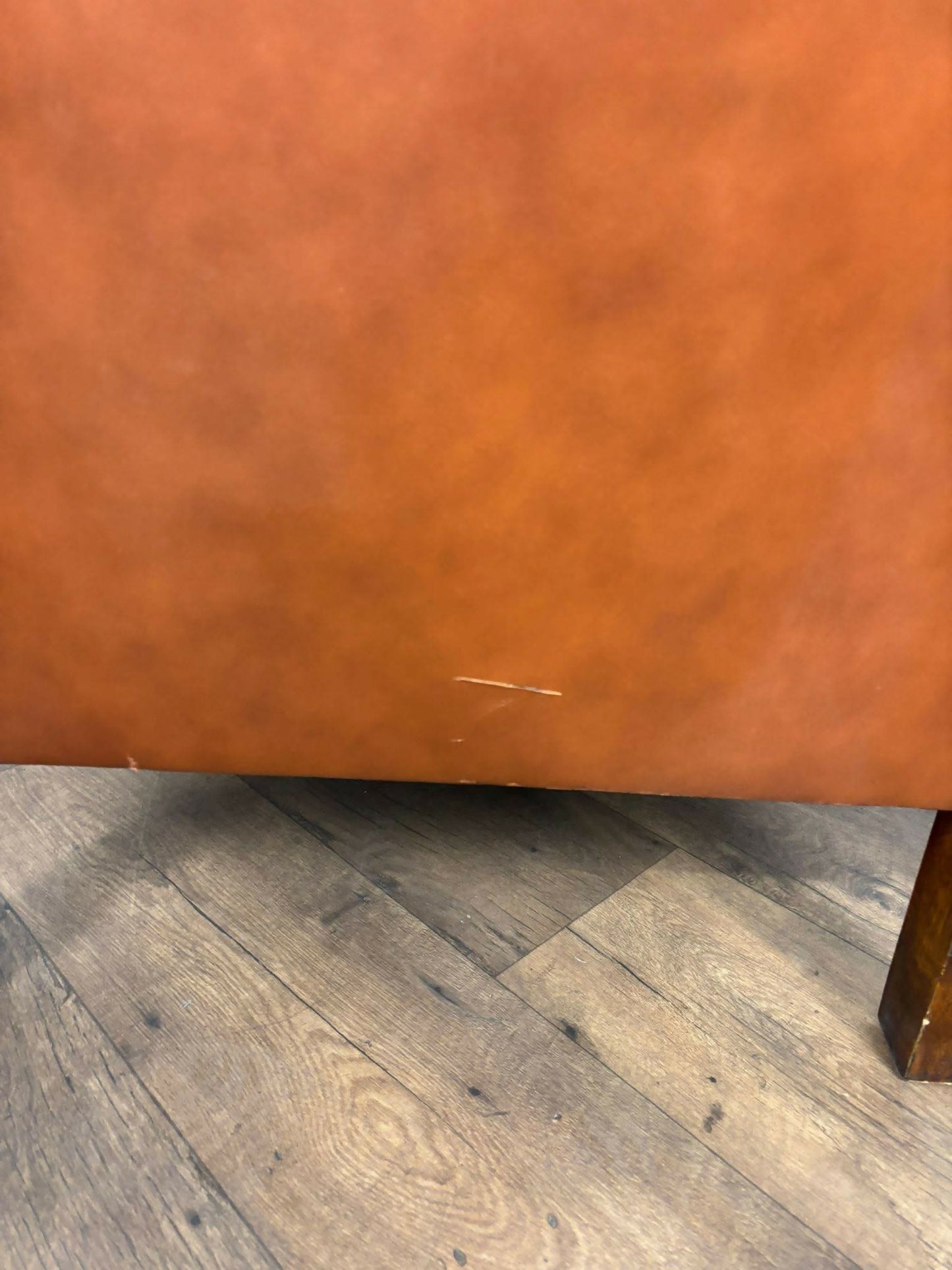 Tan Leather Chesterfield Style Wingback Armchair
