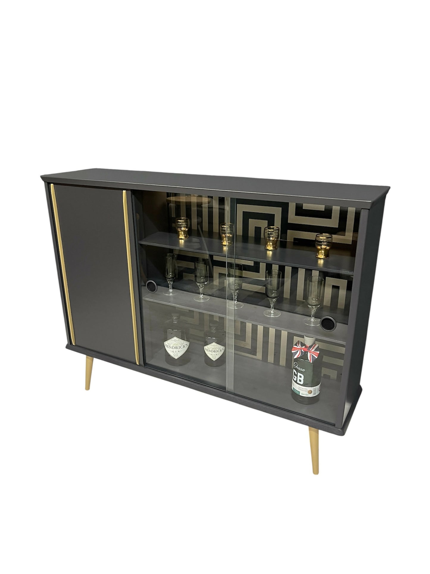 Mid Century Display Cabinet Drinks Cocktail