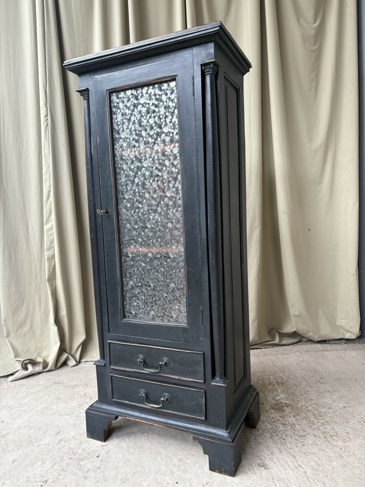 Vintage Antique Painted Cabinet Cupboard Bookcase Rustic Retro R1159