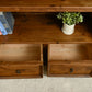 Tall Pine Bookcase with Drawers - Antique Finish