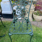 Ornate Vintage Green Patio Set With 4 Chairs