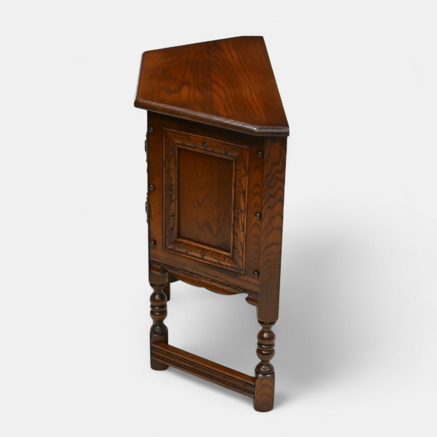 Old Charm Canted Table With Cupboard Finished In Tudor Brown FREE UK Delivery*. SBR10710/1507E