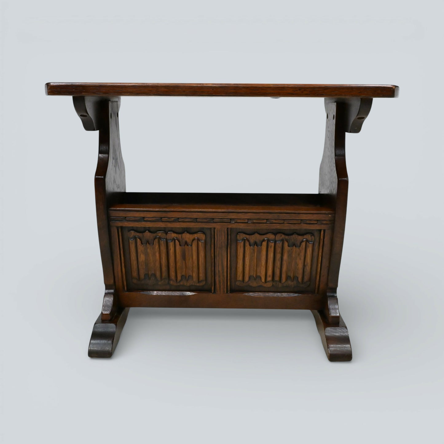 Old Charm Magazine Rack With Coffee Table Top In Tudor Brown FREE* UK Delivery