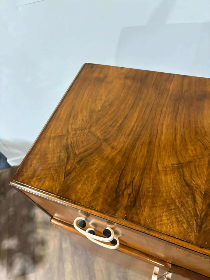 Vintage Walnut Tallboy Cabinet