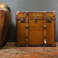Handmade English Large Belted Occasional Side table Trunk