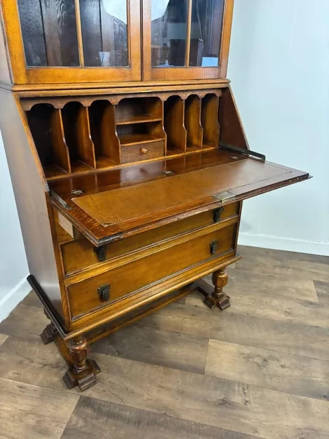 Vintage Oak Bureau Bookcase
