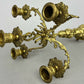 Pair of Candelabras Vintage French Brass Ornate 5 Arm Candle Holders LOT 6437