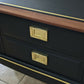 Stag minstrel black gold console table/ mid century modern vintage sideboard