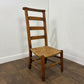Antique Beech Rush Seat Prayer Chair