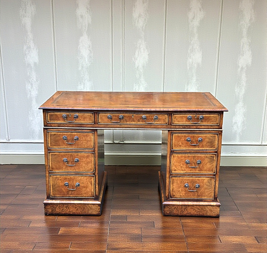 Good Quality Heals of London Walnut Pedestal Desk