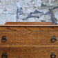 Vintage Chest Of Drawers Three Drawer Tall Oak Cabinet Super Proportions Highly Detailed