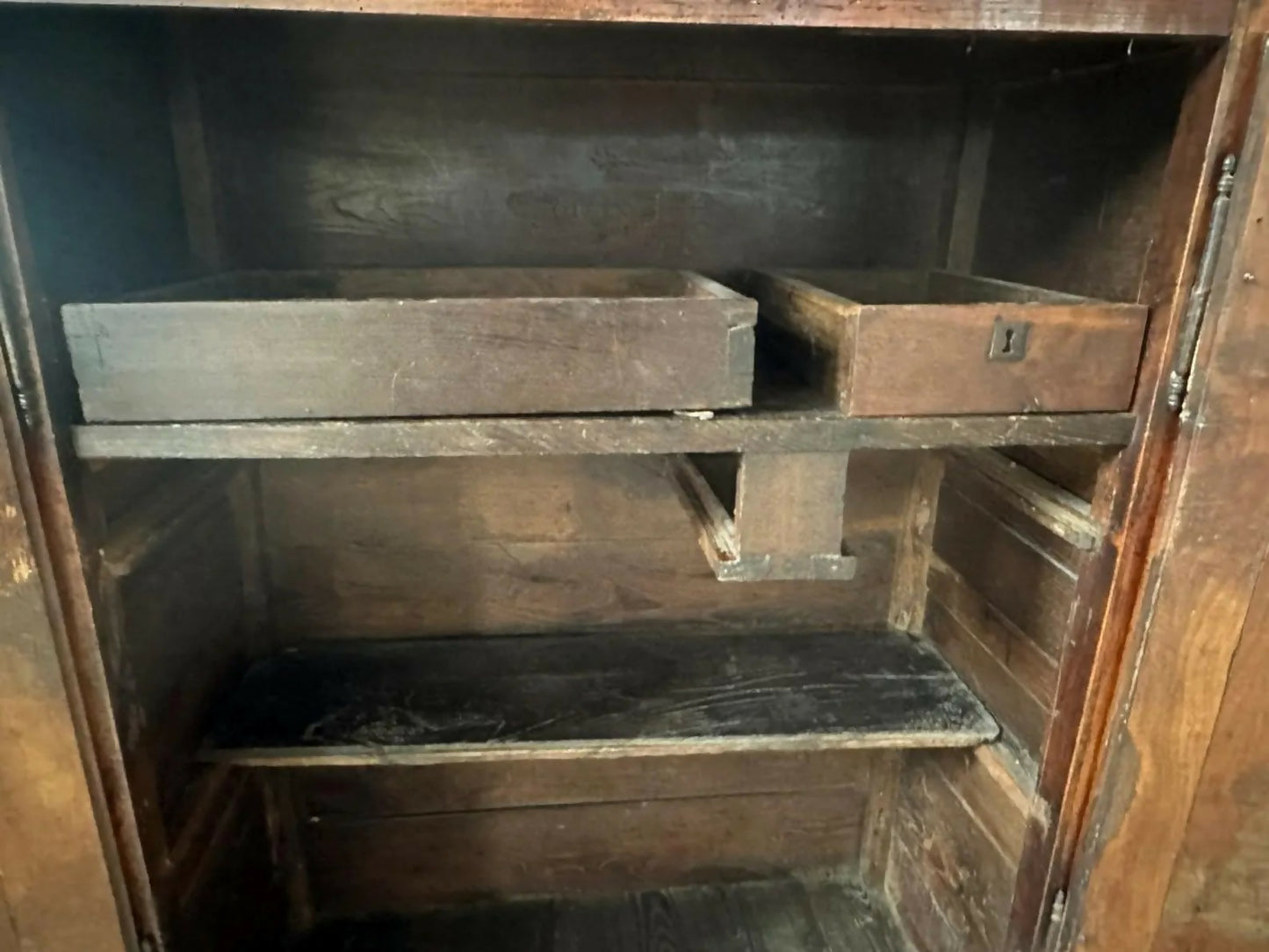 Antique French Fruitwood Armoire Housekeeper’s Cupboard, C 1790