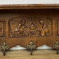 Coat Rack Vintage French Oak Wall Mounted 5 Hooks Carved Rack Hanger LOT 6303