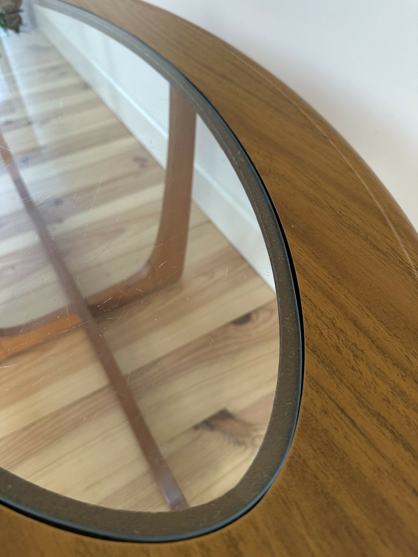 Mid Century Teak Coffee Table with Glass Top