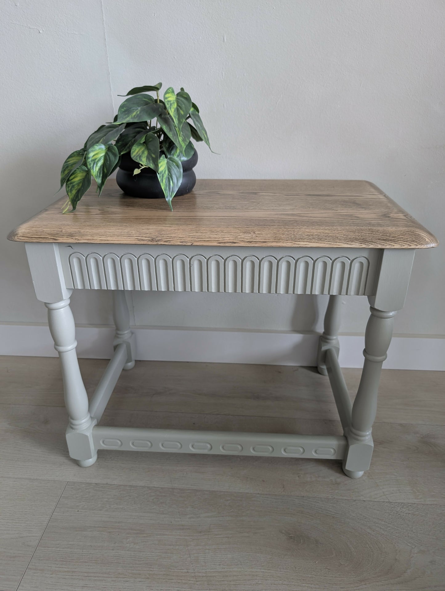 Refinished Oak Side Tables – Natural Wood & Warm Stone