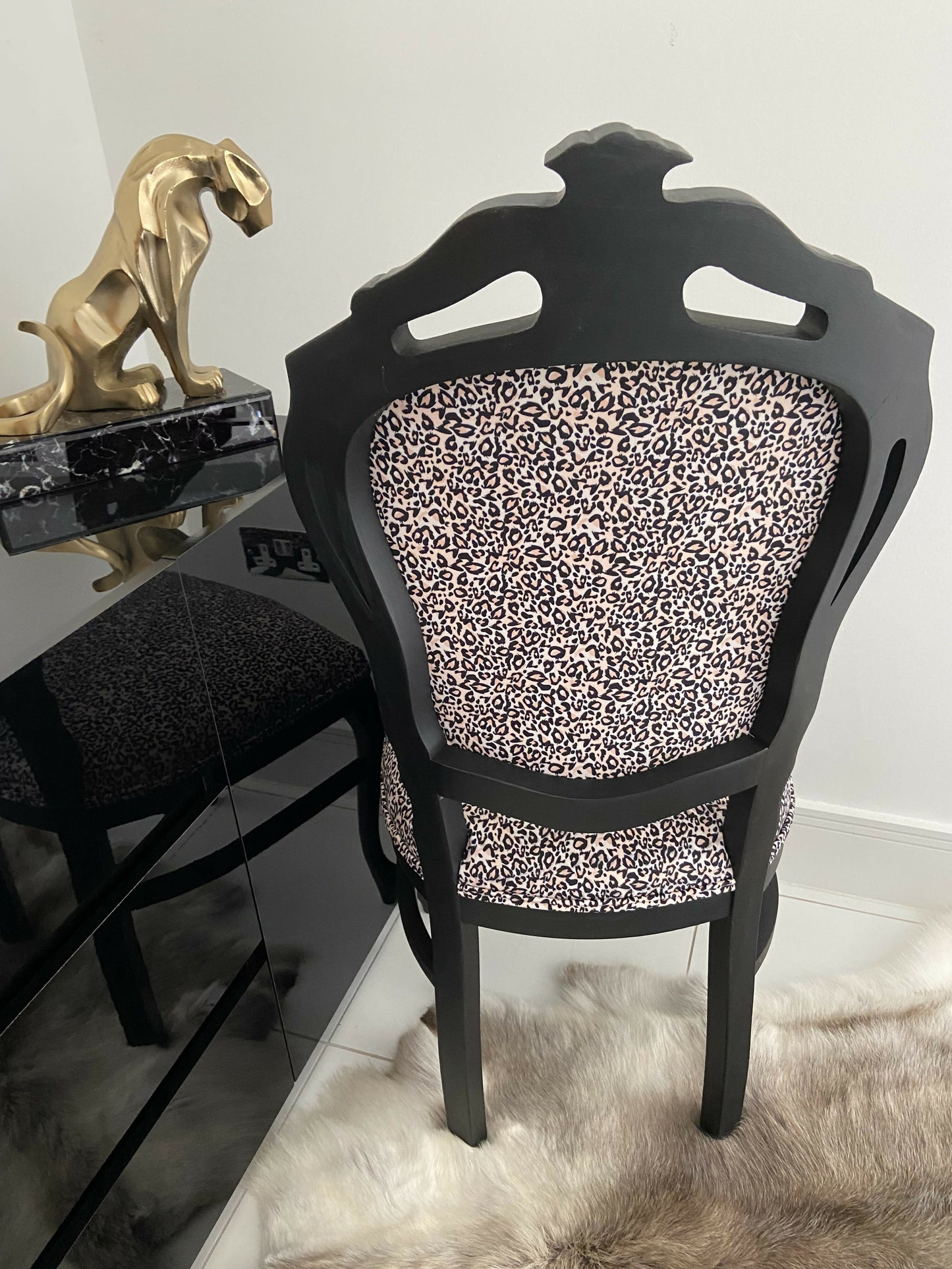 Leopard Print Velvet Chair