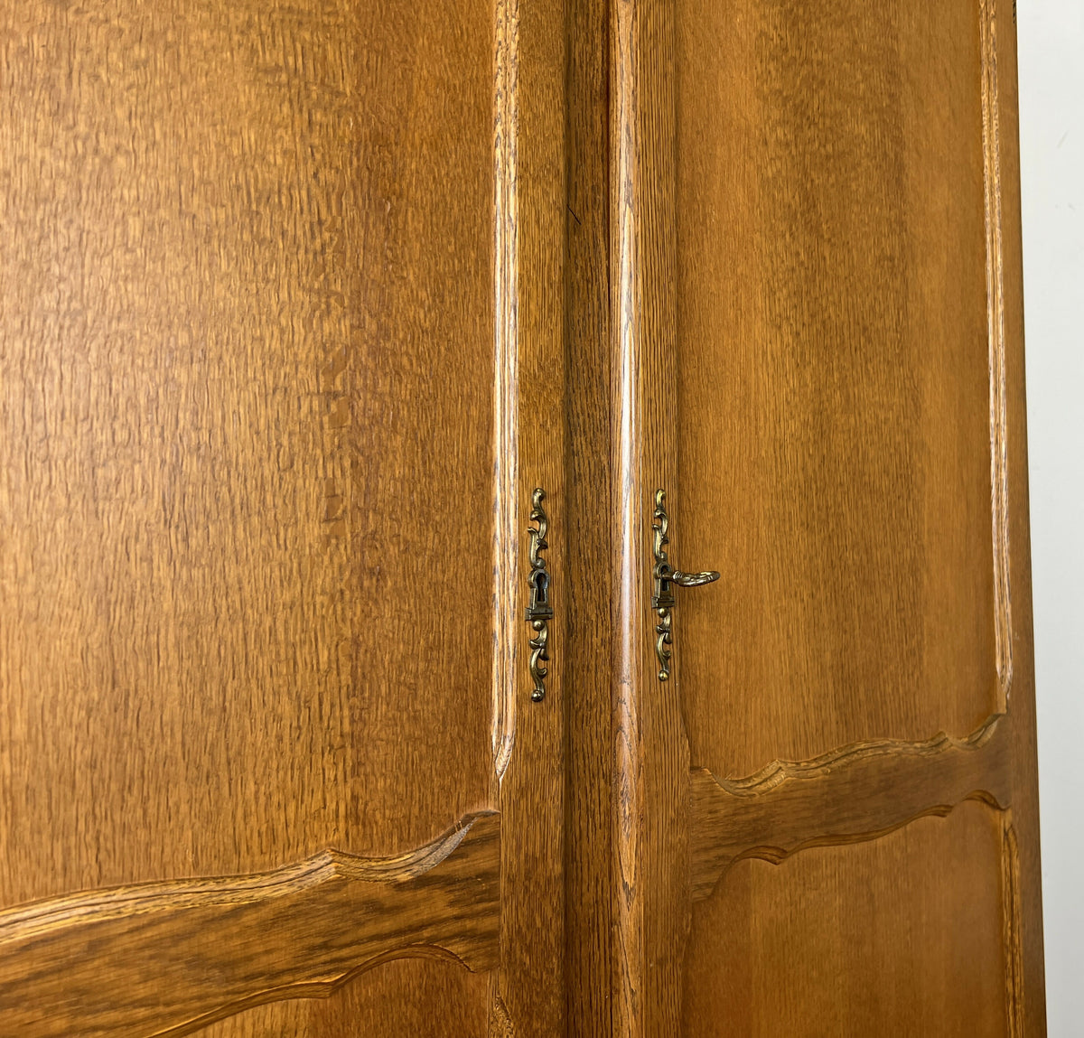 Wardrobe Vintage French Louis Oak Two Door Bedroom Storage Armoire LOT 6523