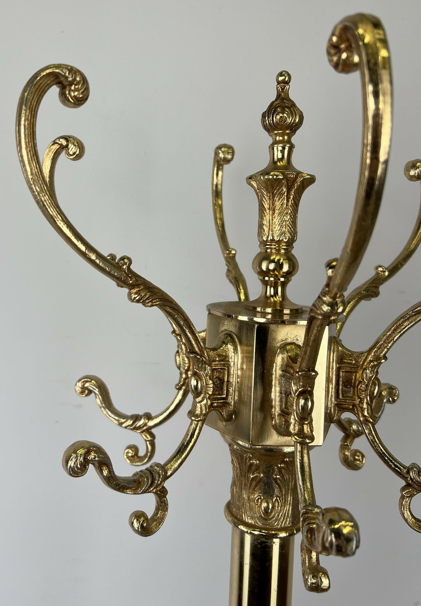 Standing Coat Hanger Vintage French Style Brass Ornate Coat Rack LOT 6453