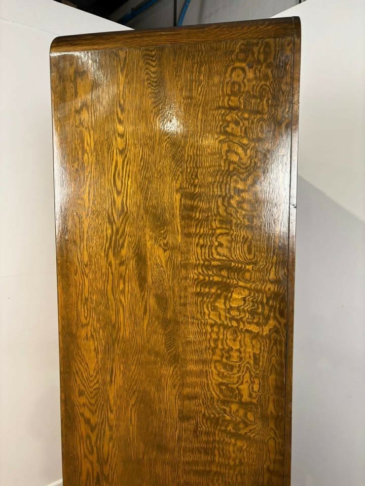Vintage Oak Veneer Wardrobe – Art Deco Style