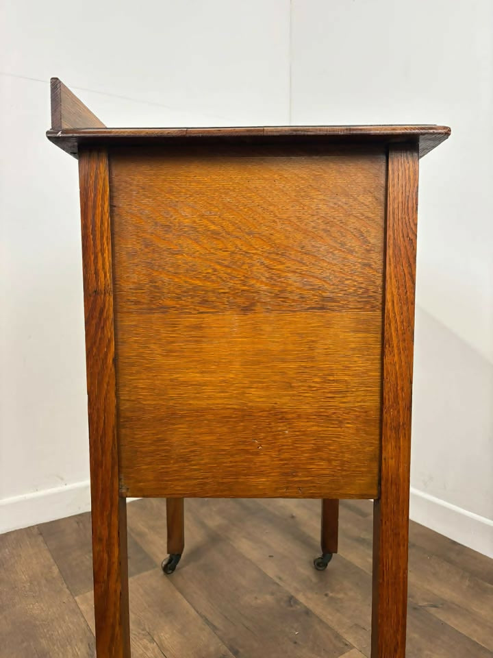 Vintage Oak Two Drawer Chest on Castors