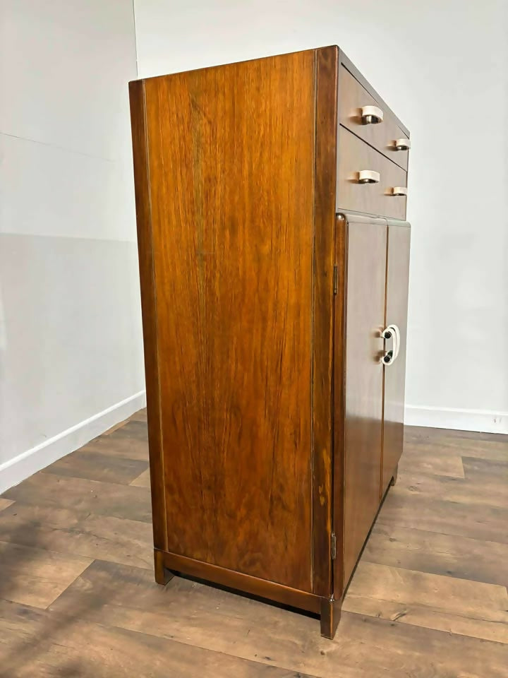 Vintage Walnut Tallboy Cabinet