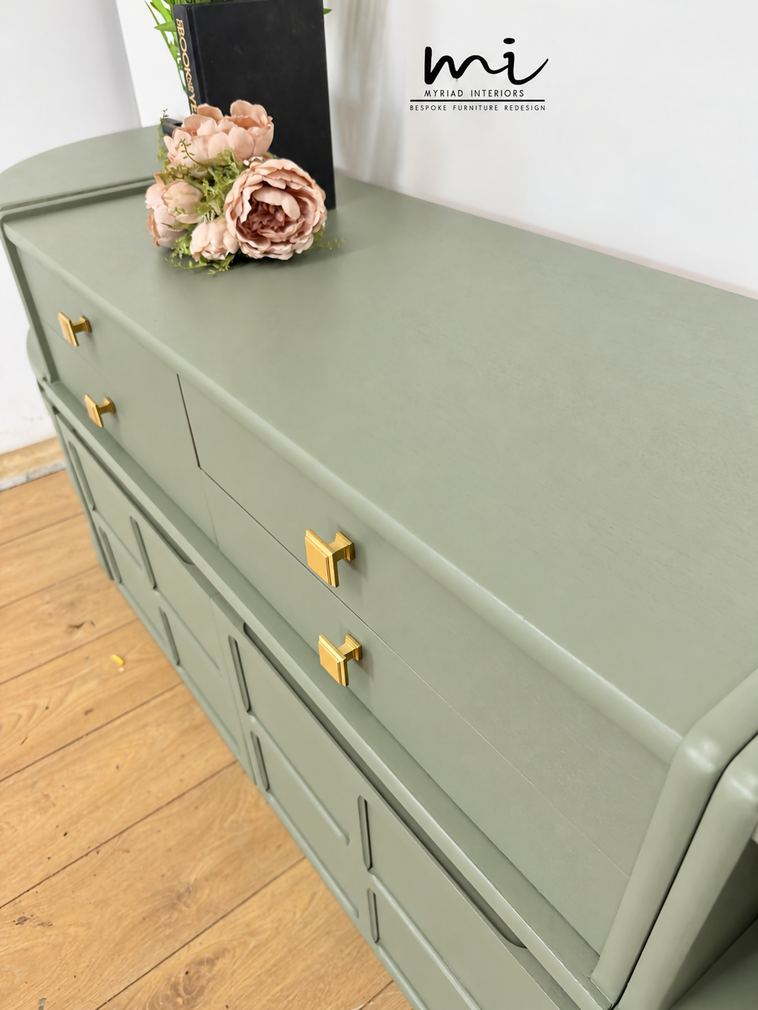 Refinished Nathan sideboard set in Pale Sage Green, modular, corner cabinet, tv stand, media unit, drinks, mid century modern, cupboard
