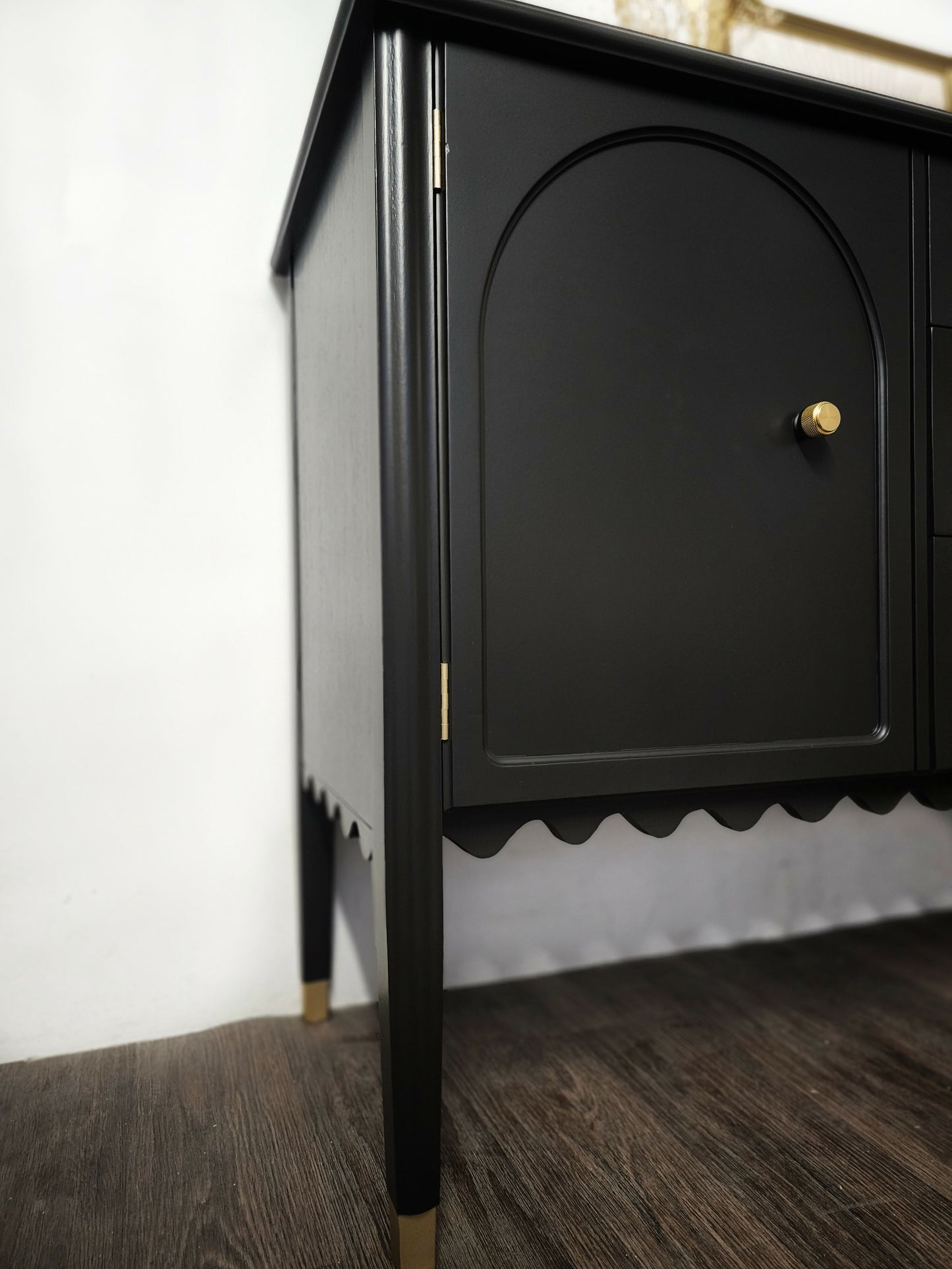 Mid Century Modern Sideboard With Wavy Trim