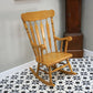 Rocking Chair Solid Wood with Exaggerated Slat Back and Turned Spindles