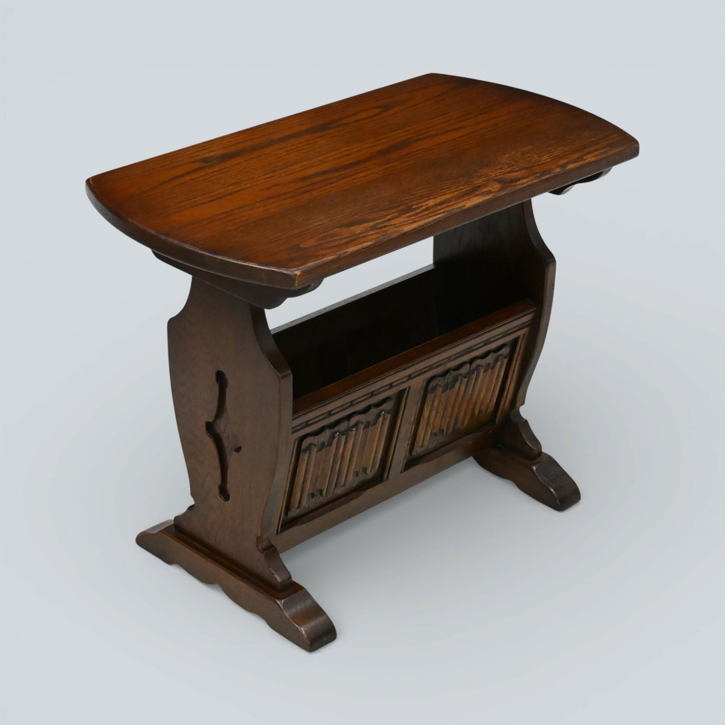 Old Charm Magazine Rack With Coffee Table Top In Tudor Brown FREE* UK Delivery