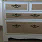 Vintage Luxury Chest of Drawers in White with Champagne Metallic Detailing