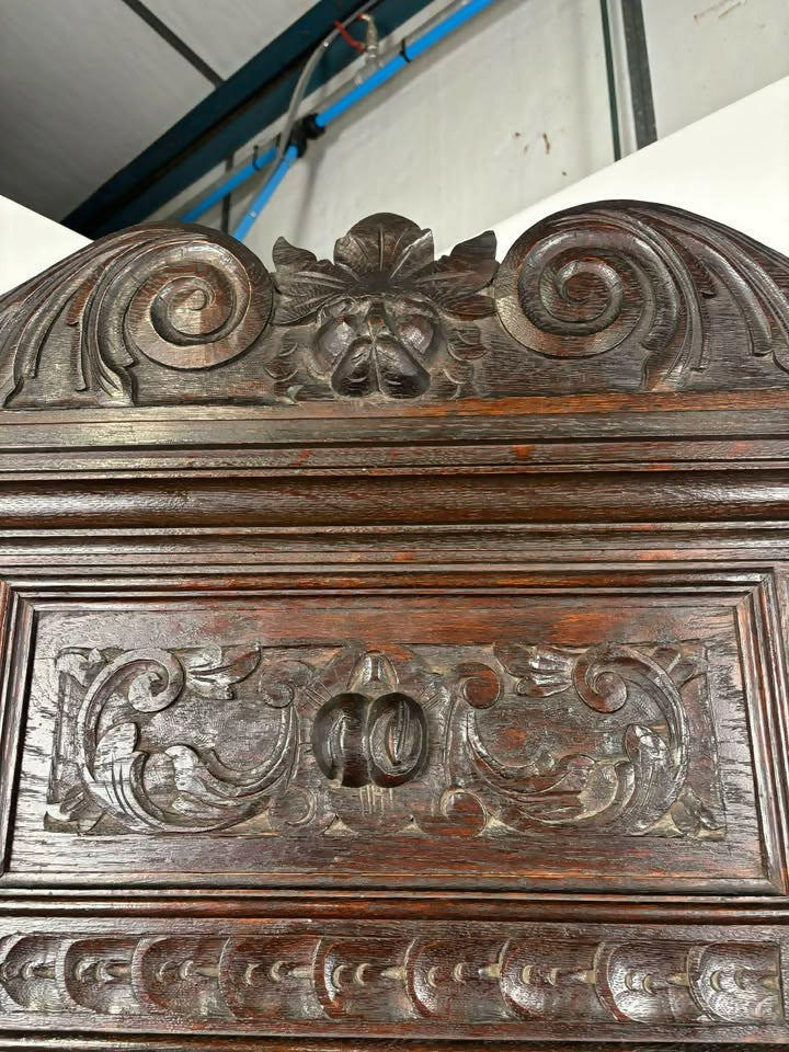 Late 19th Century Carved Gothic Oak Hall Stand