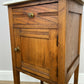 Bedside Table Antique French Style Marble Top Oak Cabinet Nightstand LOT 6245
