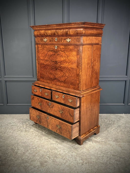 Queen Anne Walnut Secretaire Chest / Escritoire