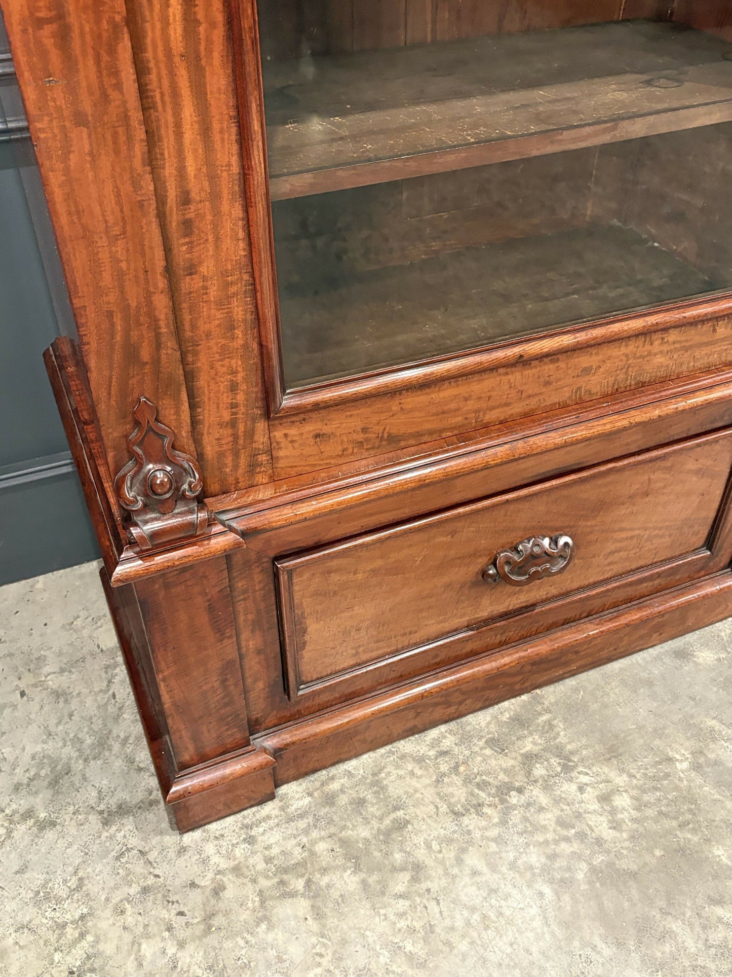 Vintage Victorian Mahogany Glazed Bookcase