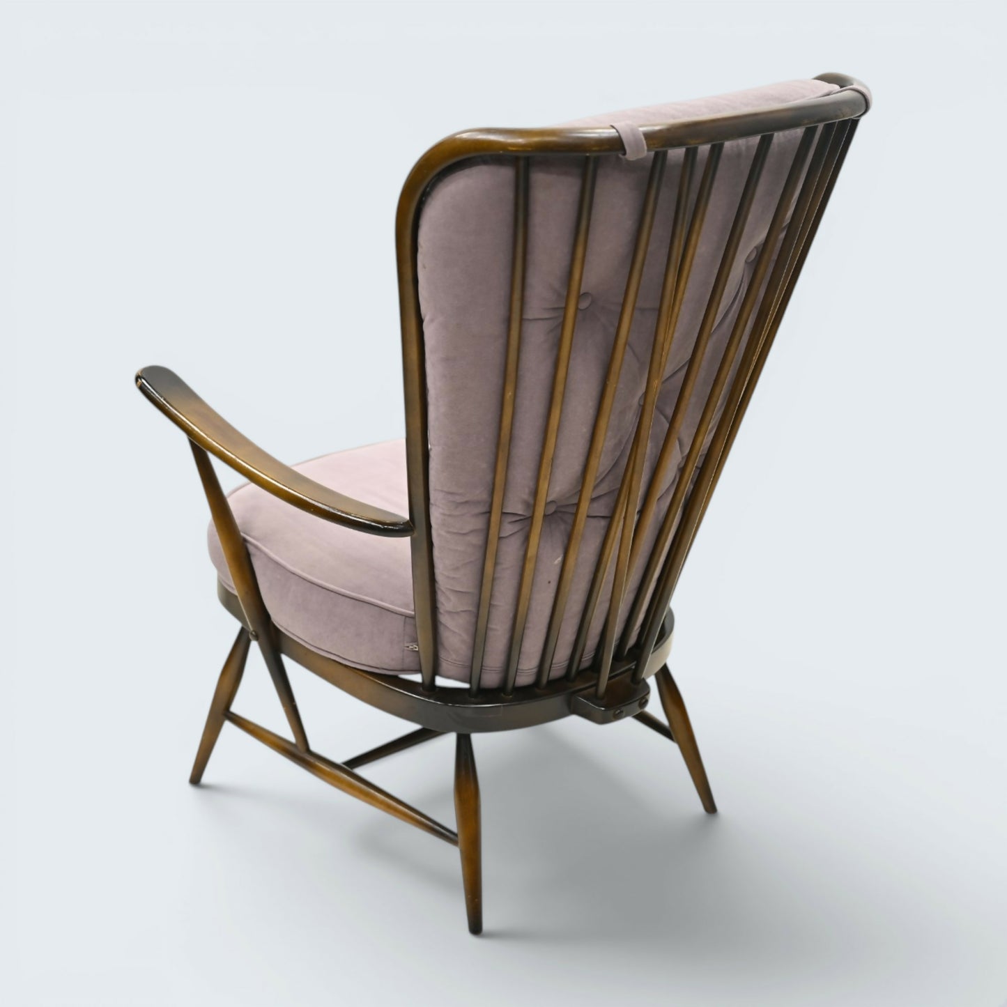 Ercol Windsor Easy Chair Armchair Tall Back Lilac Upholstery FREE UK Delivery