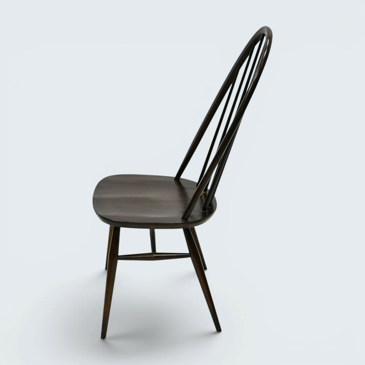 4 Ercol Dining Chairs Quaker Bow Back Retro Vintage Dark Finish FREE UK Delivery